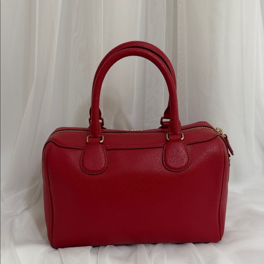 Coach Leather Satchel (Cherry red) - Picture 3 of 10
